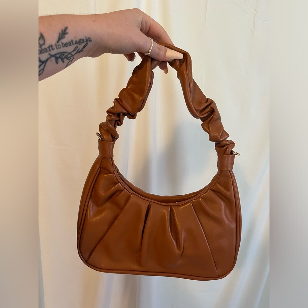 Brown Scrunchy Shoulder Bag